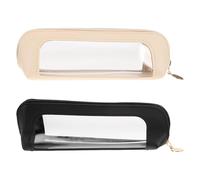 WRITWAA 2pcs Makeup Brush Pouch: Clear Travel Makeup Brush Holder Pu Toiletry Bag Portable Cosmetic Tool Case Transparent Waterproof Storage Bag