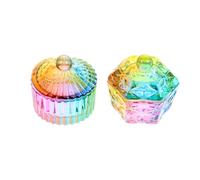WRITWAA 2pcs Manicure Mixing Accessory Nail Art Liquid Cups with Lids Glass Powder Mixing Cups Practical Cleaning Nail Art Pen for Salon Use