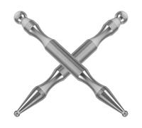 WRITWAA 2pcs Manual Acupuncture Pen Trigger Point Massager Tool Stainless Steel Dual Head Massage Stick for Body and Hand Portable Use at Home Or Professional Settings