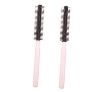 WRITWAA 2pcs Mini Heated Round Brush Curling Roll Comb Hair Styling Brush Portable Hairbrush Small Hair for Travel Salon Quality Styling