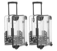 WRITWAA 2pcs Mini Plastic Suitcase Cosmetic Storage Box with Portable Design and Space Optimization, Party Favor or Birthday Present, Stylish Trolley Luggage Style Case for Phone