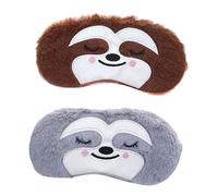 WRITWAA 2Pcs Monkey Plush Eye Mask for Soft Blackout Eye Cover Cute Animal Design Gentle Plush Material for Comfortable Sleep Lightweight Breathable for Naps Travel