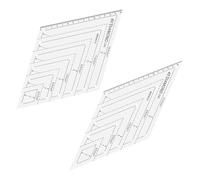 WRITWAA 2pcs Multi-purpose Measuring Rulers Plastic Stitch Ruler for Fabric Easy to Read Quilting Tool for DIY Sewing Projects