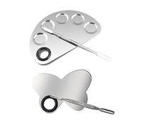WRITWAA 2pcs Nail Art Palette Manicure Tool for Blending Pigment Makeup Foundation Shades with Wing Pattern