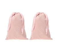 WRITWAA 2pcs Pink Hair Dryer Bags with Drawstring Closure, Thickened Velvet Blow Dryer Storage Pouch for Travel, Bathroom, and Home Hair Tool Organizer