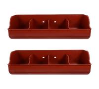 WRITWAA 2pcs Plastic Piglet Feeder Troughs, Small Livestock Feeding Bowl for Fence Mounted, Pig Nursery Feeding Trough for Small Pet Pigs Farm Use, 18x7x5 Inch