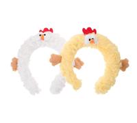 WRITWAA 2pcs Plush Chick Hairband Furry Novelty Animal Dress for Easter Celebration Soft Fluffy Chicken Hair Accessories for Makeup Cosplay Use Fun Headwear