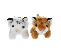 WRITWAA 2pcs Plush Tiger Keychain Pendant Set Cute Animal Design Soft Fabric for Bag Charms and Key Rings for Boys and Girls and Animal Lovers