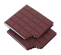 WRITWAA 2pcs Portable Chocolate Shaped Glue Cover Notebook Mini Pocket Notepad Creative Cartoon Style Gift for Students