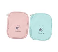WRITWAA 2Pcs Portable Outdoor Medicine Bag Reusable Travel Nursing Pouch Lightweight Organizer with Full Zipper Design for Camping Hiking and Emergency Supplies