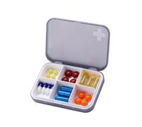 WRITWAA 2pcs Portable Pill Organiser with 6 Compartments, Travel-Friendly Medicine Storage Box Made of Abs and Pp, Suitable for Vitamins and Trinkets, Can Be Put into Hand Bag