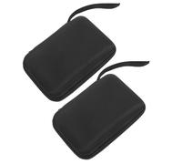 WRITWAA 2pcs Portable Rectangle Eva Blood Meter Carrying Case with Waterproof Feature and Versatile Storage, Black Oxford Cloth Travel Case for Daily Commutes and Travel