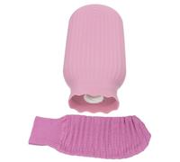 WRITWAA 2pcs Portable Silicone Hot Water Bottle with Leakproof Technology and Knitted Cover, Heat Retention Hand Warmer for Hands and Feet, for Home and Hiking Use