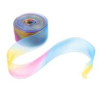 WRITWAA 2pcs Rainbow Gradient Sheer Organza Ribbon 25mm Polyester Decorative Wrapping Ribbon Unique Design and Vibrant Visual Effect for DIY Crafts and Wedding Decorations