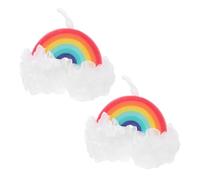 WRITWAA 2pcs Rainbow Shower Bath Balls Body Scrubber Poufs Made of Soft Pe Material for Women and Bathroom Use, Effective to Remove Dust and Wipe Excess Oil