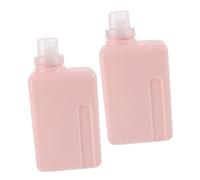 WRITWAA 2pcs Refillable Plastic Laundry Liquid Dispenser Bottle Square Design for Travel Washing Machine Use Random Color