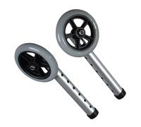 WRITWAA 2pcs Replacement Wheels for Walking Aid Front Wheel with Inner Tube Smooth Rolling Bearings for Manual Wheelchairs and Folding Walkers Silver