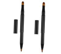WRITWAA 2pcs Retractable Lip Brush Concealer Brush Double-ended Dual-purpose Makeup with Plastic and Artificial Fiber for Daily and Professional Use