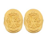 WRITWAA 2pcs Retro Alphabet Wax Seal Stamp Heads in Golden Zinc Alloy with Fine Craftsmanship, Classic Medieval Design for Envelope Decoration and Personal Projects