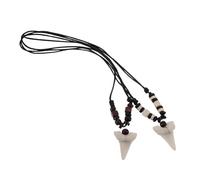 WRITWAA 2pcs Retro Boho Surfer Necklace with Shark Tooth Pendant for Men and Women, Adjustable Waxed Cord Fashion Accessory, Unique Tribal Style Beach Party Jewelry
