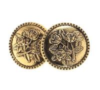 WRITWAA 2pcs Rose Shaped Button Covers for Shirts in Golden Alloy, Elegant Vintage Style Decorative Button, Sturdy and Wear-resistant Accessories Suitable for Formal Occasions and Social