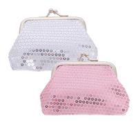 WRITWAA 2pcs Sequin Coin Purses for Girls: Mini Wallet with Kiss-Lock Closure - Cute Sparkly Change Purse Accessory - Perfect for Parties and Gifts