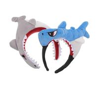 WRITWAA 2pcs Shark Headband: Cute Shark Face Wash Headband For Women - Adorable Cartoon Animal Hairband For Makeup Spa And Party - Funny Kawaii Hair Accessory