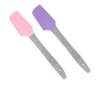 WRITWAA 2pcs Silicone Waxing Spatulas Premium Wax Applicator Sticks for Hair Removal Long Handle Design Safe for Skin for Home Salon Use Purple Pink Colors