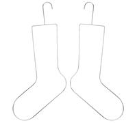 WRITWAA 2Pcs Sock Blockers for Knitting and Crochet Metal Sock Display Stand for Drying Shaping and Showcasing Durable Steel Rack with Dual Display Design
