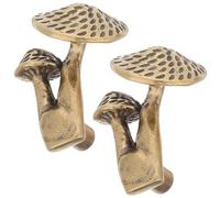 WRITWAA 2pcs Solid Brass Mushroom Cabinet Knob for Dresser Drawers | Vintage Golden Finish, Straightforward Single-hole Installation, Complete Hardware with Screws for Bedroom Decor