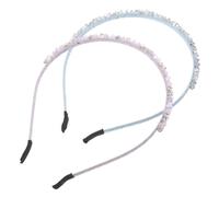 WRITWAA 2pcs Sparkly Headbands for Women Imitation Diamond Headband Wedding Hair Accessories Embellished Fashion for Women Bridal Tiara Hairband