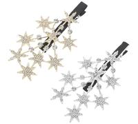 WRITWAA 2pcs Star Shaped Hair Clips for Women with Rhinestones, Alloy Material, Secure Duckbill Clip, Versatile for Hairstyles, Korean Style, for Parties and Weddings