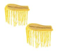 WRITWAA 2pcs Tassel Shoulder Chain Fringe Shoulder Epaulets Golden Nonwovens Detachable Decorative Brooch Pin for Artists and Performers for Suit Epaulets and Bands