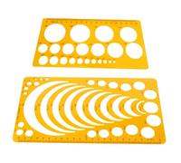 WRITWAA 2pcs Transparent Geometric Drawing Ruler Plastic Design Templates Multiple Shapes Precise Measuring Drawing Smooth Edges Students Designers