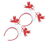 WRITWAA 2pcs Valentine's Day Headband Cute Cupid Hair Accessories for Couples for Parties Weddings and Festive Celebrations