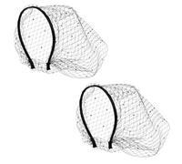 WRITWAA 2pcs Veil Headband Rhinestone Sparkling Bridal Hair Accessories Mesh Net Fascinator Women's Party Wedding Formal Occasions