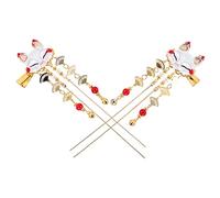 WRITWAA 2pcs Vintage Chinese Theme Alloy Hair Clips Cartoon Mask Design and Tassels Unique Side Clip Headpieces for Women Festive Accessories for All Occasions