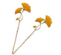 WRITWAA 2pcs Vintage Ginkgo Leaf Metal Hair Sticks Pearl Tassels Chinese Hair Chopsticks for Women Elegant Bun Pins Suitable for Traditional and Special Occasions