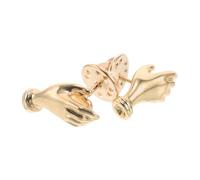 WRITWAA 2pcs Vintage Hand Shaped Flower Brooch Pin Made of Copper with Swappable Blooms and Secure Fit, Elegant Mini Bouquet Holder in Golden Colour for Wedding Parties and Cosplay