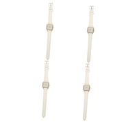 WRITWAA 2pcs Watch Girls Decorative Women Luminous Delicate Analog Leisure Casual Band Vintage Adults Ornament Ladies Noctilucence Gold Wrist Digital Imitation Leather Miss Fashion Rose