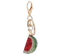 WRITWAA 2pcs Watermelon Keychain Pendant Cute Mini Fruit Charm Shiny Rhinestones Decorative Key for Keys Bags and Fun Accessory for Boys and Girls and Adults