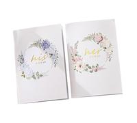 WRITWAA 2pcs Wedding Vow Paper Books with Delicate Design Assorted Color Stylish and Beautiful for Weddings