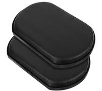 WRITWAA 2pcs Wheelchair Elevating Leg Rest Leather Calf Pad with Ergonomic Shape Black Support Cushion for Long Hours of Sitting Easy Installation
