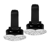 WRITWAA 2pcs White Heart-Shaped Car Air Freshener Vent Clips Rhinestone Cute Car Outlet Clips Decoration Interior Accessories for Auto Aroma Diffuser