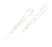 WRITWAA 2pcs White Phone Hanging Chain Accessory with Shell Beads and Acrylic Letters Anti-lost Protection Compact Design Creative Mobile Phone Chain Decor for Keychain