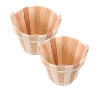 WRITWAA 2pcs Wooden Container for Aromatherapy Salts and Bath Crystals, Rustic Wood Buckets for Spa Room and Hotel Spa, Muscle Relief Support with Easy Maintenance