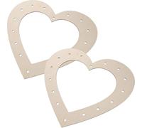 WRITWAA 2pcs Wooden Heart Shaped Wreath Frames DIY Craft Wreath Forms for Valentine Festival Garden Party Decorations