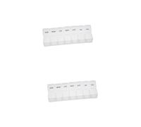 WRITWAA 2sets 2pcs Boxes Portable Weekly Pill Organizer Multi Medicine Holders Convenient Travel Container for Daily and Weekly Medication Storage White 2pcs*2