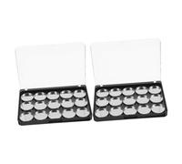 WRITWAA 2sets Empty Eyeshadow Box Diy Case Refillable Cosmetics Dispenser Round Plates for Blush Highlighter Sample Holder Makeup Organiser