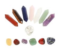 WRITWAA 2sets Natural Crystal Meditation Stones Premium Yoga Stones for Crafts Meditation and Home Decor Family and Friends Durable and 14pcs*2